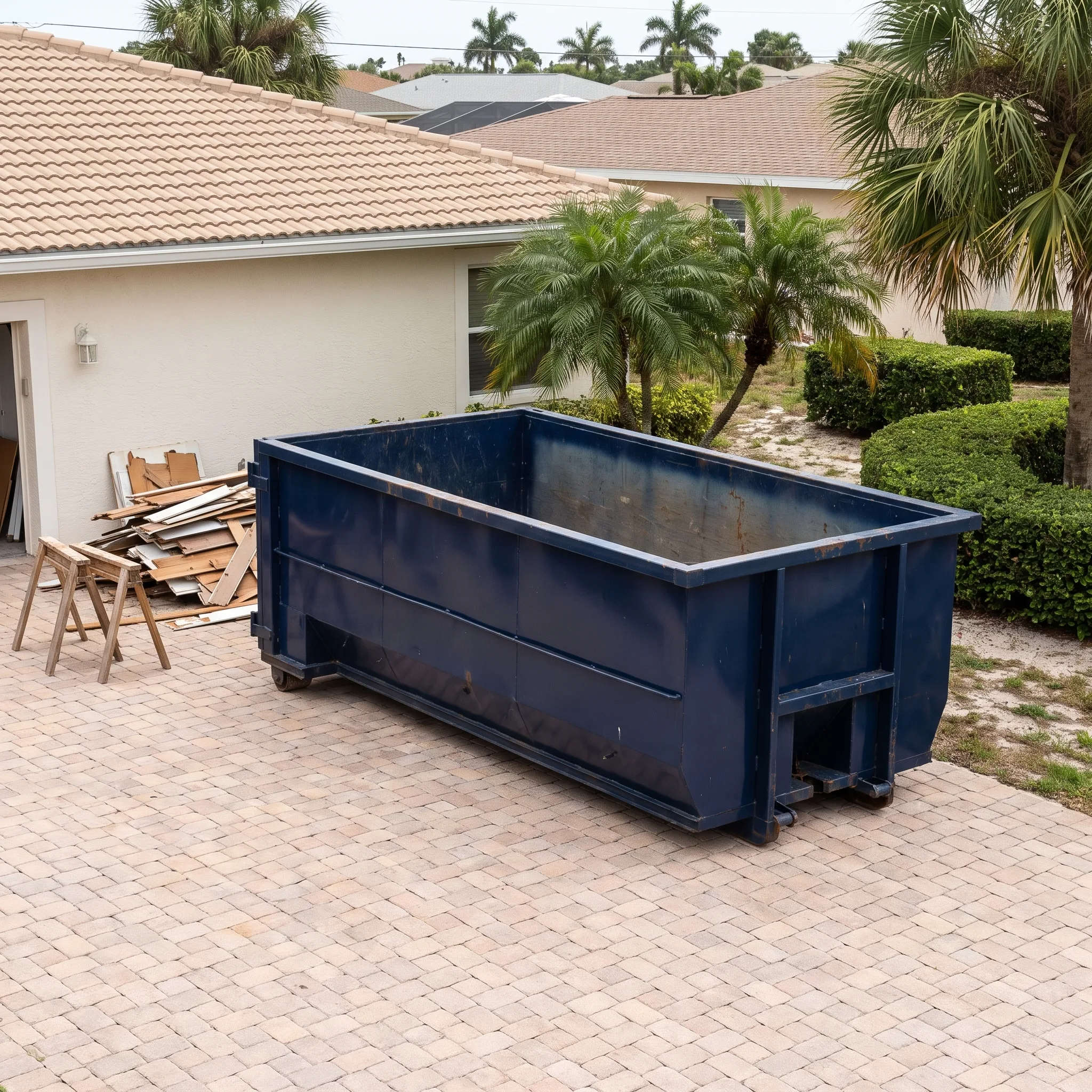 Dumpster on a Pinellas County, FL job site